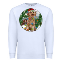 White Cockapoo Christmas Premium Sweatshirt - RanaPortraitStore