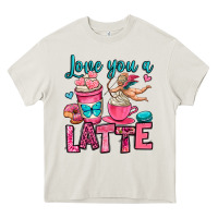Cream love you a latte Heavy Core Tee - OliviaCreatesArt