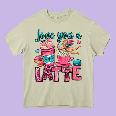 Love You A Latte Heavy Core Tee Designed By Oliviacreatesart