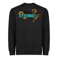 Black She Is Strong Western Cross Heavyweight Sweatshirt - RanaPortraitStore
