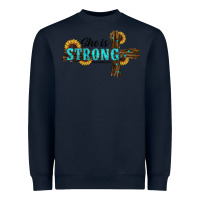 Navy She Is Strong Western Cross Heavyweight Sweatshirt - RanaPortraitStore