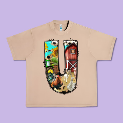 Farm Life Alphabet Lowercase Letters U Urban Heavy Tee Designed By Bundleandbundleshop