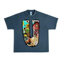 Midnight Navy farm life alphabet lowercase letters u Urban Heavy Tee - BundleAndBundleShop