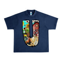 Navy farm life alphabet lowercase letters u Urban Heavy Tee - BundleAndBundleShop