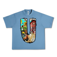 Pebble Blue farm life alphabet lowercase letters u Urban Heavy Tee - BundleAndBundleShop