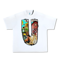 White farm life alphabet lowercase letters u Urban Heavy Tee - BundleAndBundleShop