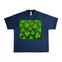 Navy shamrock and plaid Urban Heavy Tee - RanaPortraitStore