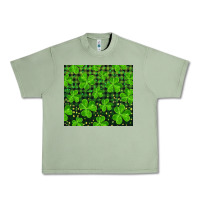 Oil Green shamrock and plaid Urban Heavy Tee - RanaPortraitStore