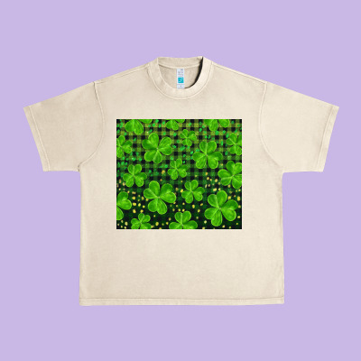 Shamrock And Plaid Urban Heavy Tee Designed By Ranaportraitstore
