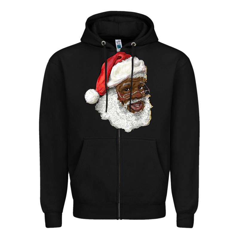 African American Santa Zipper Hoodie by RanaPortraitStore | Teevron