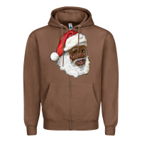 Chestnut african american santa Zipper Hoodie - RanaPortraitStore