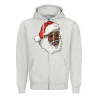 Dove Grey african american santa Zipper Hoodie - RanaPortraitStore