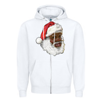 White african american santa Zipper Hoodie - RanaPortraitStore