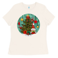 Christmas Tree And Gnome Ladies Tee | Teevron