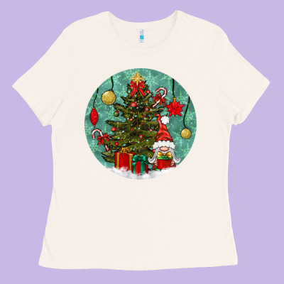Christmas Tree And Gnome Ladies Tee Designed By Bundleandbundleshop