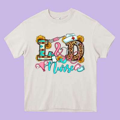 Labor And Delivery Nurse Heavy Core Tee Designed By Oliviacreatesart