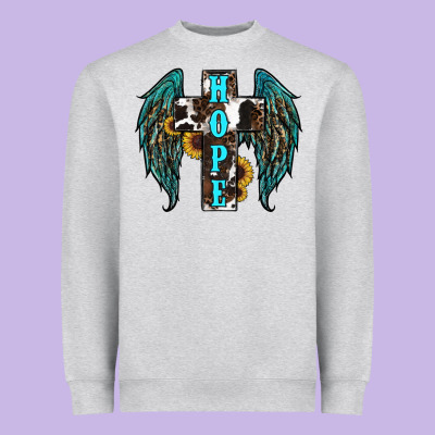 Western Wings Cross Hope Heavyweight Sweatshirt Designed By Ranaportraitstore