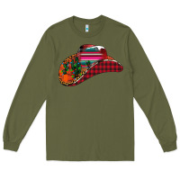 Army Green Christmas Cowboy Long Sleeve Tee - CowhideDigitalArt