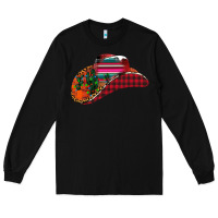 Black Christmas Cowboy Long Sleeve Tee - CowhideDigitalArt