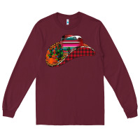 Burgundy Christmas Cowboy Long Sleeve Tee - CowhideDigitalArt