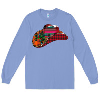 Colony Blue Christmas Cowboy Long Sleeve Tee - CowhideDigitalArt