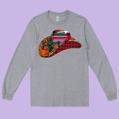 Christmas Cowboy Long Sleeve Tee Designed By Cowhidedigitalart
