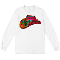 White Christmas Cowboy Long Sleeve Tee - CowhideDigitalArt