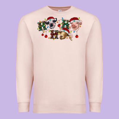 Hohoho Christmas Cows Premium Sweatshirt Designed By Ranaportraitstore