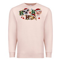 Pale Pink Hohoho Christmas Cows Premium Sweatshirt - RanaPortraitStore