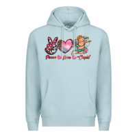 Blue Mist peace love cupid Premium Hoodie - RanaPortraitStore