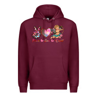 Burgundy peace love cupid Premium Hoodie - RanaPortraitStore