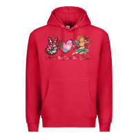 Cardinal peace love cupid Premium Hoodie - RanaPortraitStore