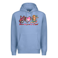 Colony Blue peace love cupid Premium Hoodie - RanaPortraitStore