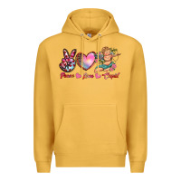 Mustard peace love cupid Premium Hoodie - RanaPortraitStore