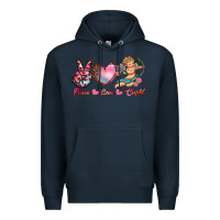 Navy peace love cupid Premium Hoodie - RanaPortraitStore