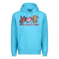 Ocean Blue peace love cupid Premium Hoodie - RanaPortraitStore