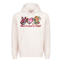 Pale Pink peace love cupid Premium Hoodie - RanaPortraitStore