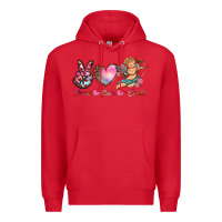 Red peace love cupid Premium Hoodie - RanaPortraitStore