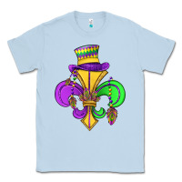 Dusty Blue fleur de lis Classic Tee - OliviaCreatesArt