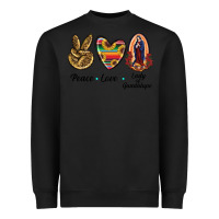 Black Peace Love Lady Of Guadalupe Heavyweight Sweatshirt - RanaPortraitStore