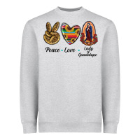 Peace Love Lady Of Guadalupe Heavyweight Sweatshirt | Teevron