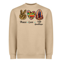 Mushroom Peace Love Lady Of Guadalupe Heavyweight Sweatshirt - RanaPortraitStore