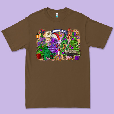 Christmas Louisiana Mardi Gras Trees Premium Tee Designed By Fadigitalartstudio