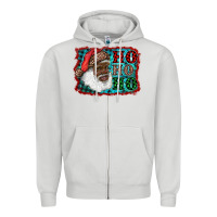 Dove Grey african american santa ho ho ho Zipper Hoodie - RanaPortraitStore