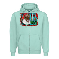 Seafoam african american santa ho ho ho Zipper Hoodie - RanaPortraitStore