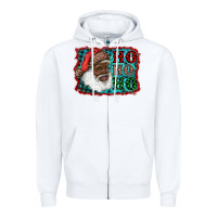 White african american santa ho ho ho Zipper Hoodie - RanaPortraitStore