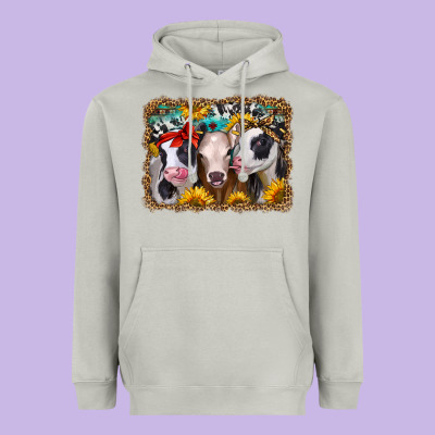 Western Sunflower Heifers Heavyweight Hoodie Designed By Jasminsmagicworld