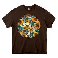 Chocolate Brown western pattern circle earrings Heavy Core Tee - Jasminsmagicworld