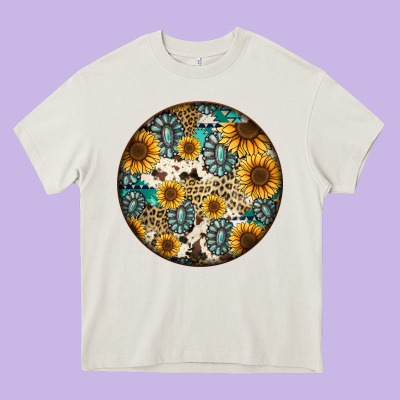 Western Pattern Circle Earrings Heavy Core Tee Designed By Jasminsmagicworld