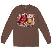 Chestnut Christmas Ice Skating Long Sleeve Tee - CowhideDigitalArt
